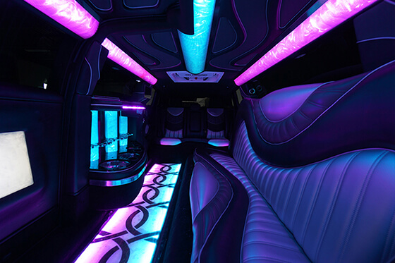 interior of a luxury limo service